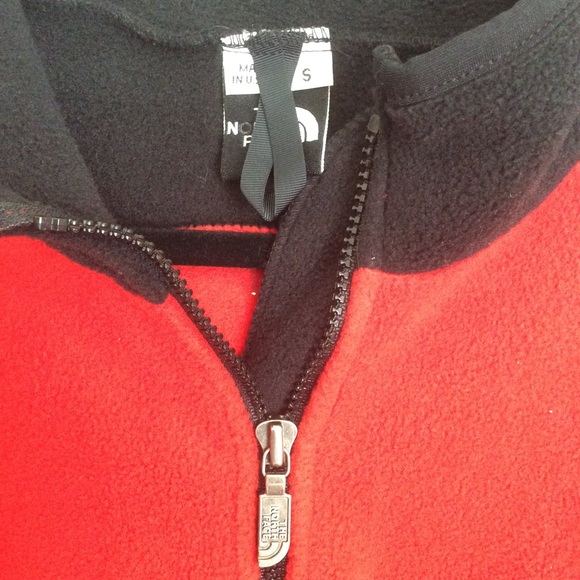 Vintage 90s The North Face Full Zip Rare Red/Black Fleece Jacket Sz S - Picture 8 of 13